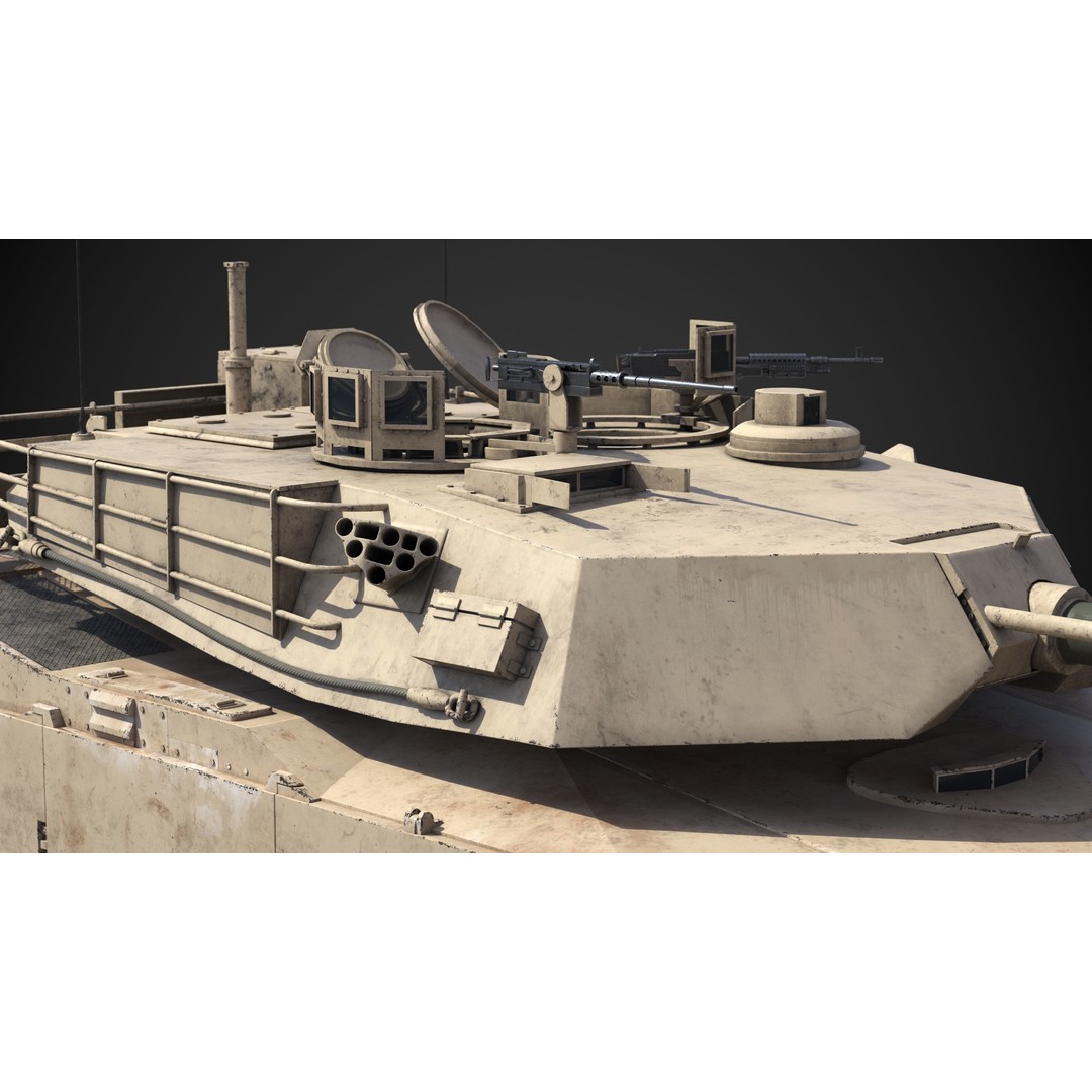 M1A2 Abrams 3D Model – Rigged Military Tank with PBR Textures - View 14