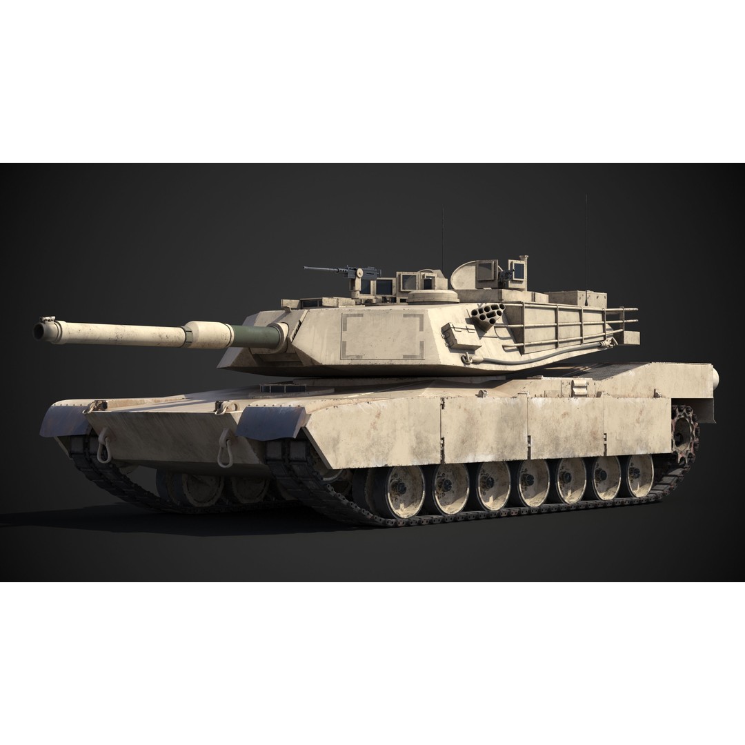 M1A2 Abrams 3D Model – Rigged Military Tank with PBR Textures - View 15