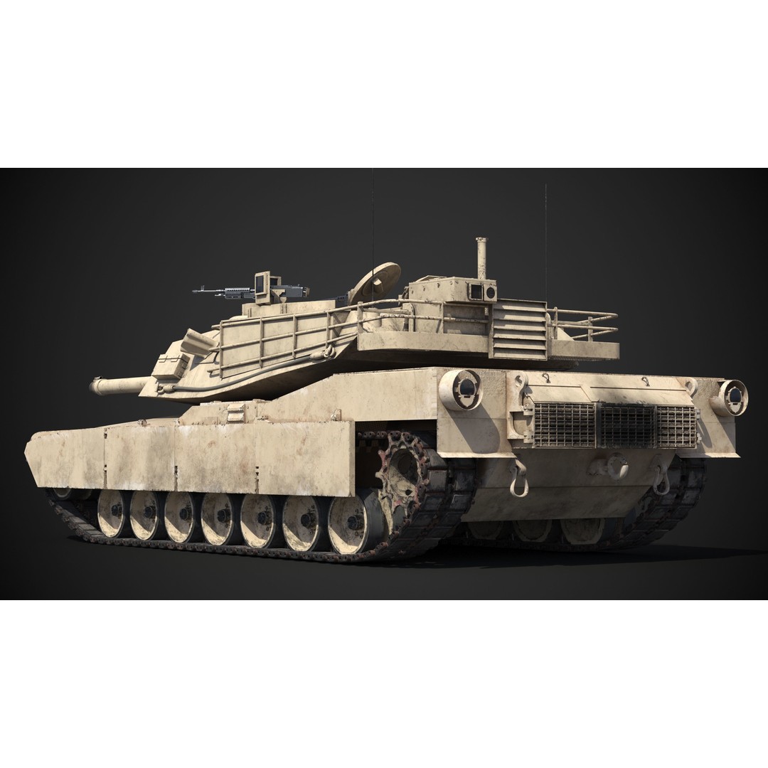 M1A2 Abrams 3D Model – Rigged Military Tank with PBR Textures - View 16