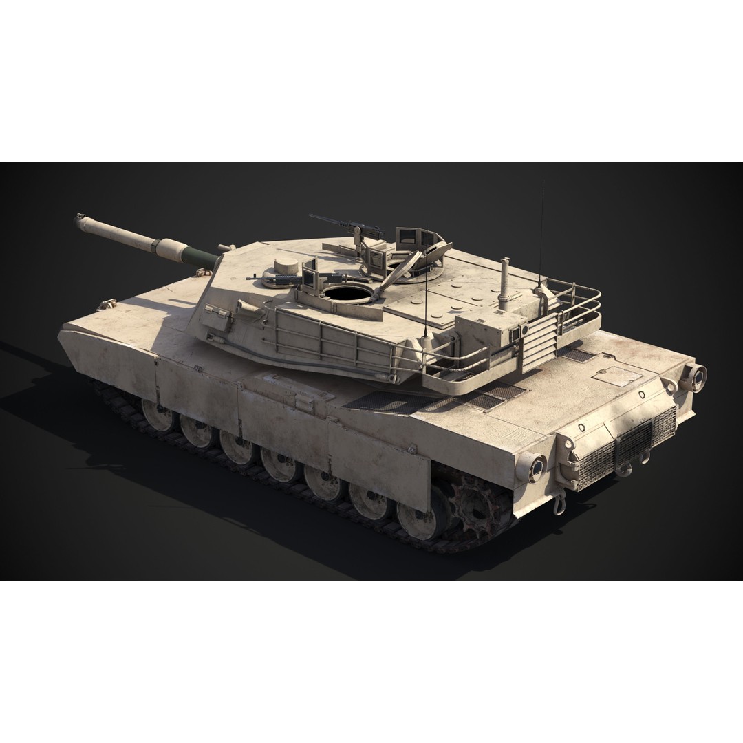 M1A2 Abrams 3D Model – Rigged Military Tank with PBR Textures - View 17