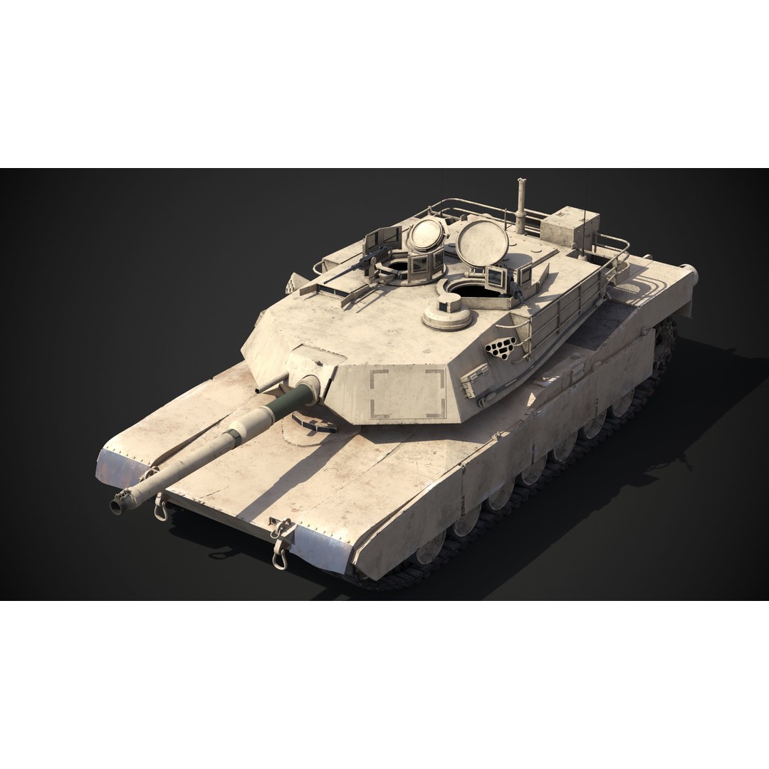 M1A2 Abrams 3D Model – Rigged Military Tank with PBR Textures - View 18