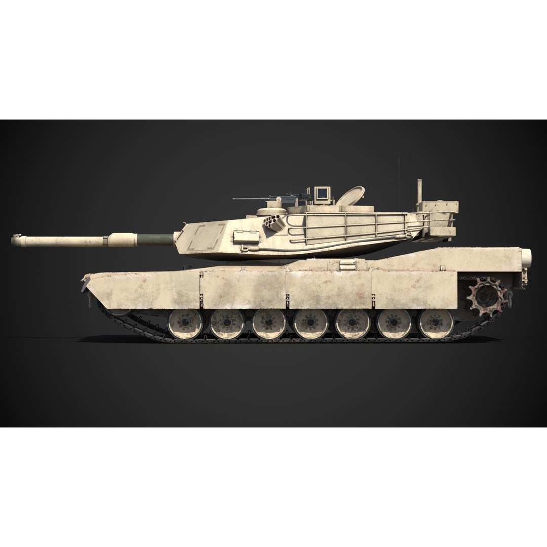 M1A2 Abrams 3D Model – Rigged Military Tank with PBR Textures - View 19