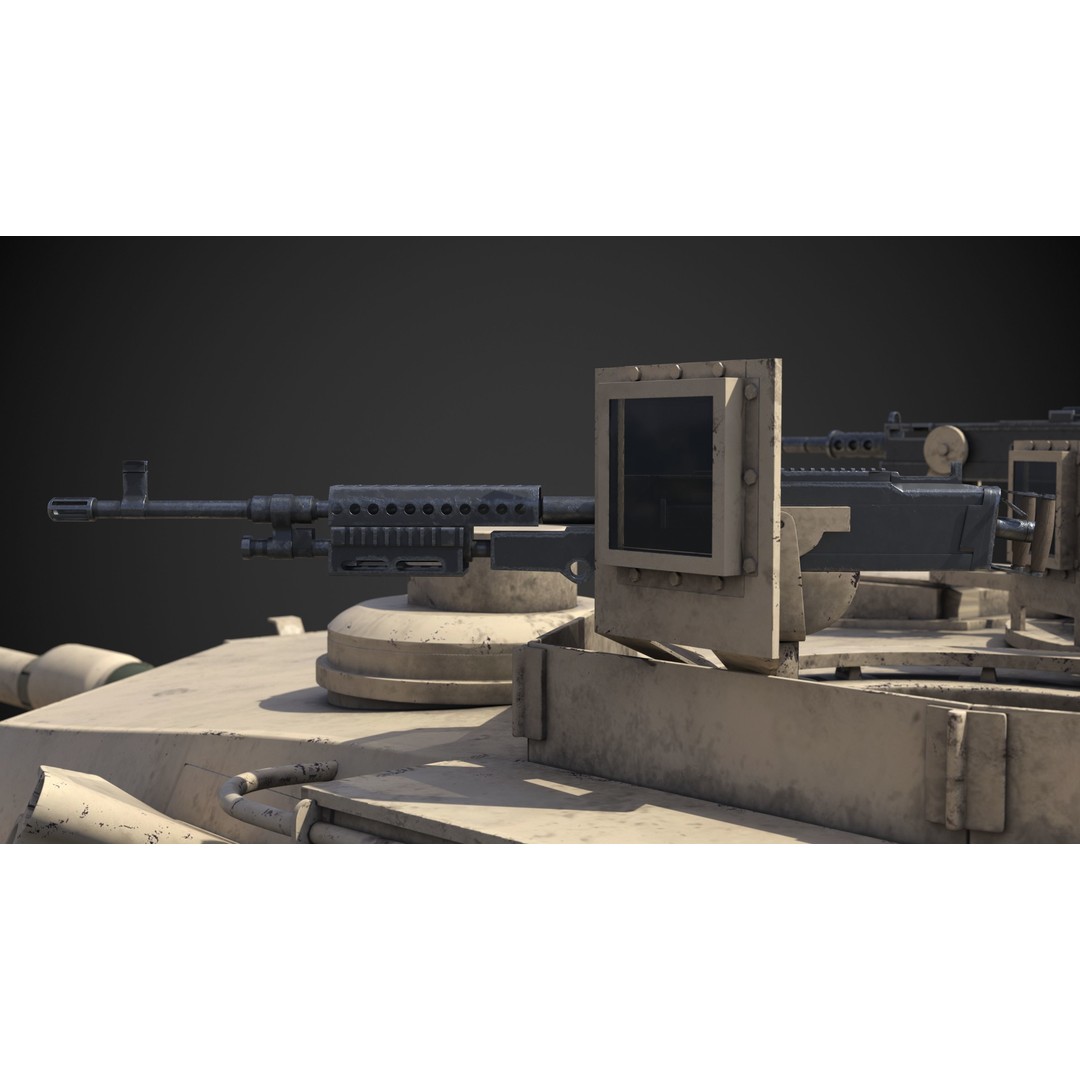 M1A2 Abrams 3D Model – Rigged Military Tank with PBR Textures - View 22