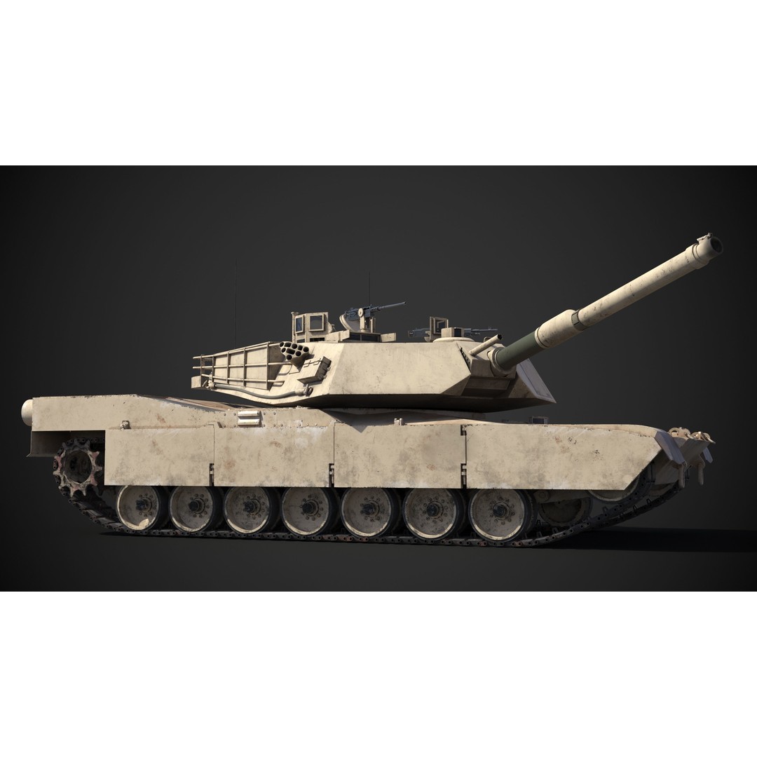 M1A2 Abrams 3D Model – Rigged Military Tank with PBR Textures - View 23