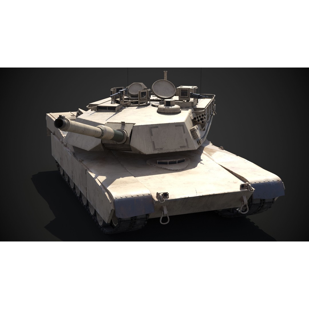 M1A2 Abrams 3D Model – Rigged Military Tank with PBR Textures - View 24