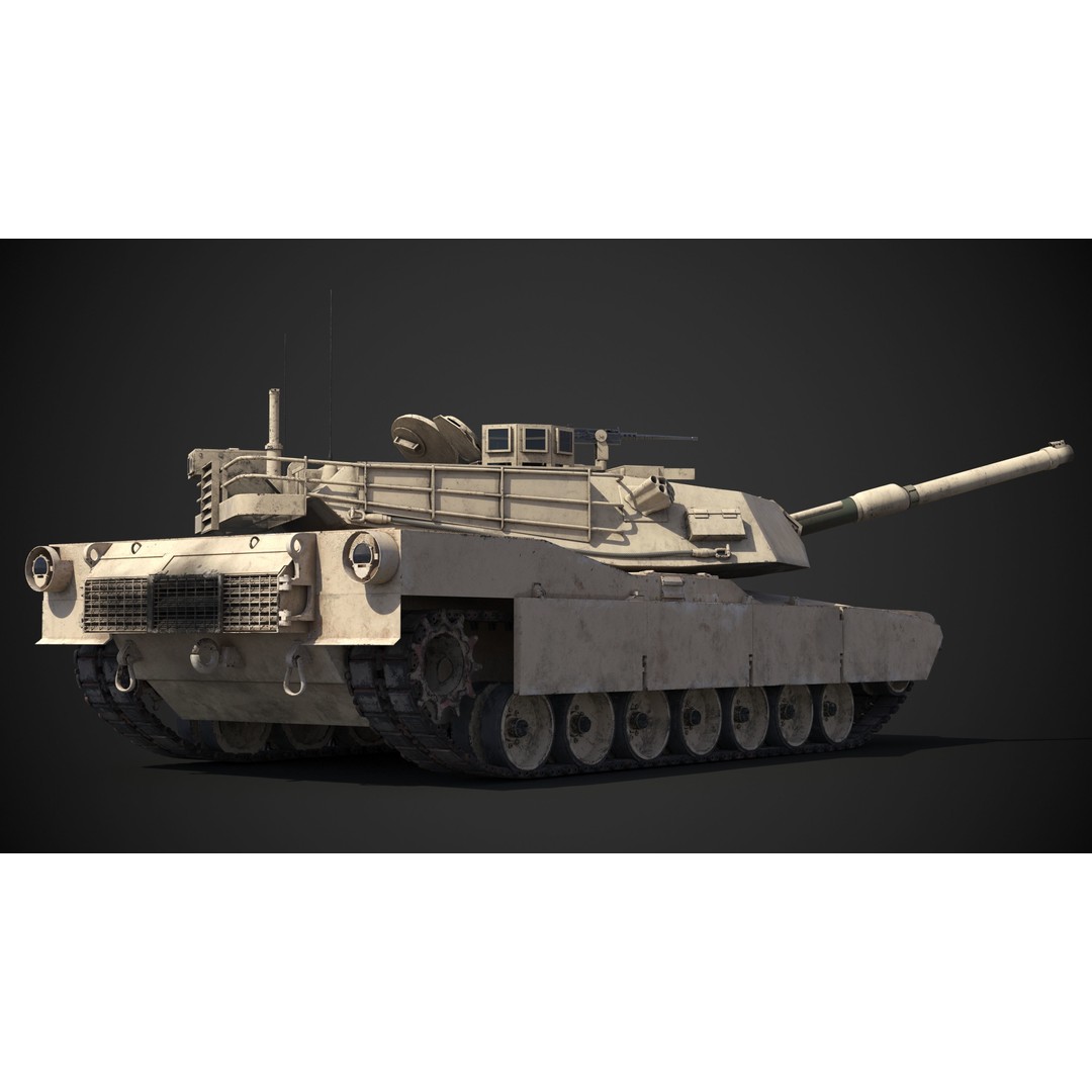 M1A2 Abrams 3D Model – Rigged Military Tank with PBR Textures - View 25