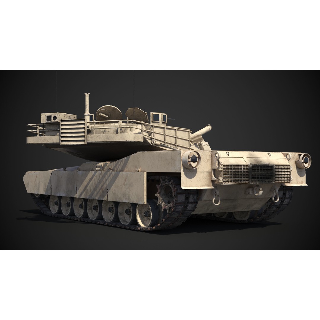 M1A2 Abrams 3D Model – Rigged Military Tank with PBR Textures - View 26