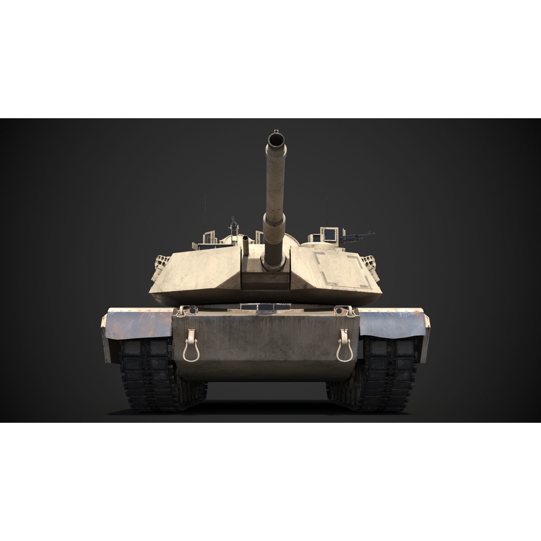 M1A2 Abrams 3D Model – Rigged Military Tank with PBR Textures - View 27