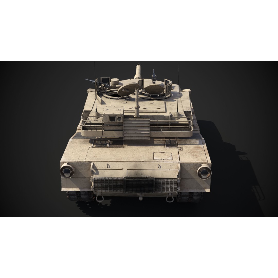M1A2 Abrams 3D Model – Rigged Military Tank with PBR Textures - View 28