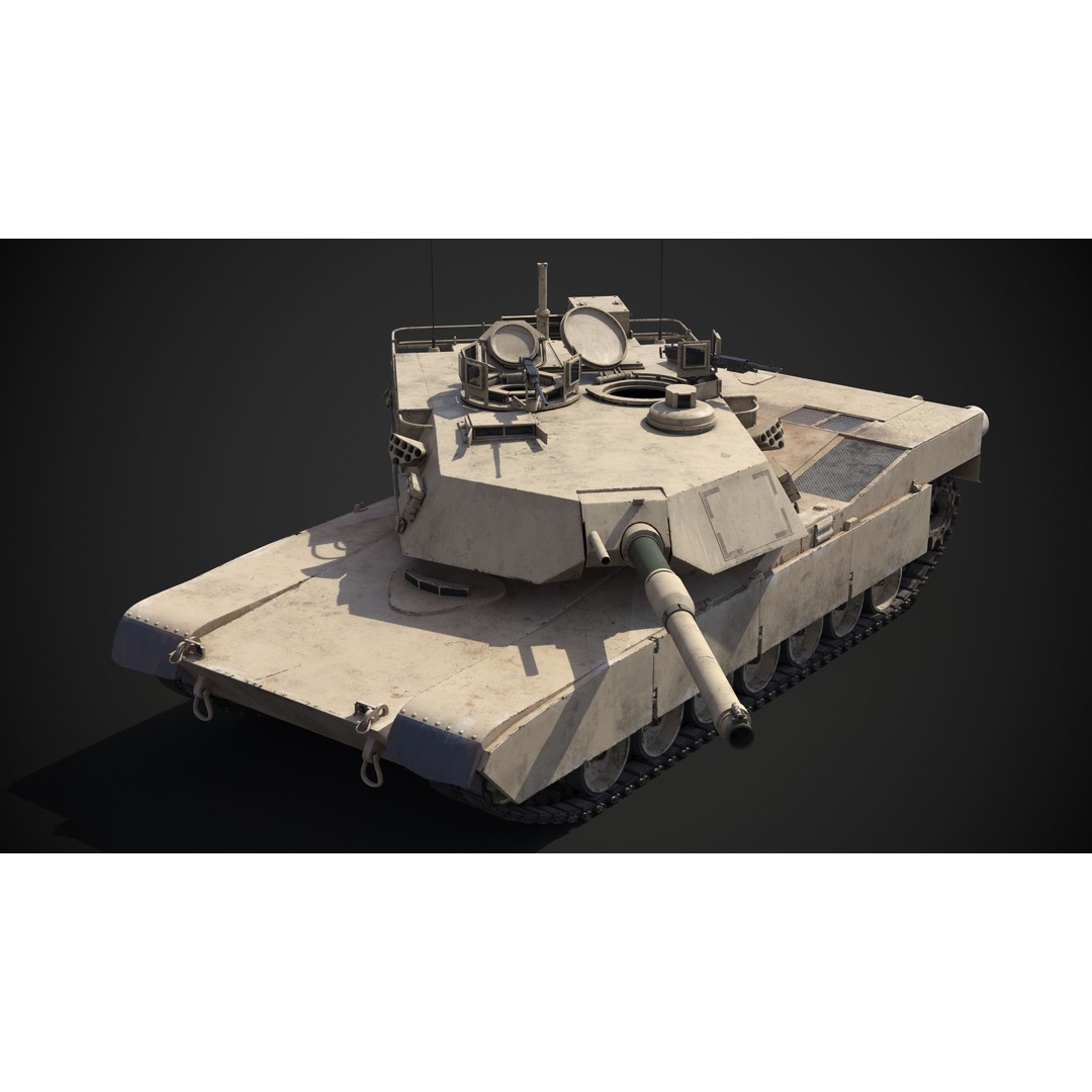 M1A2 Abrams 3D Model – Rigged Military Tank with PBR Textures - View 29