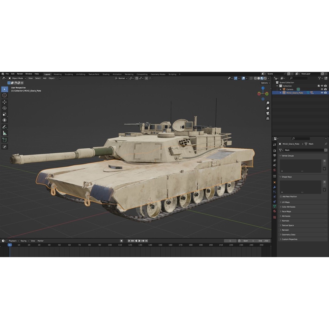M1A2 Abrams 3D Model – Rigged Military Tank with PBR Textures - View 30