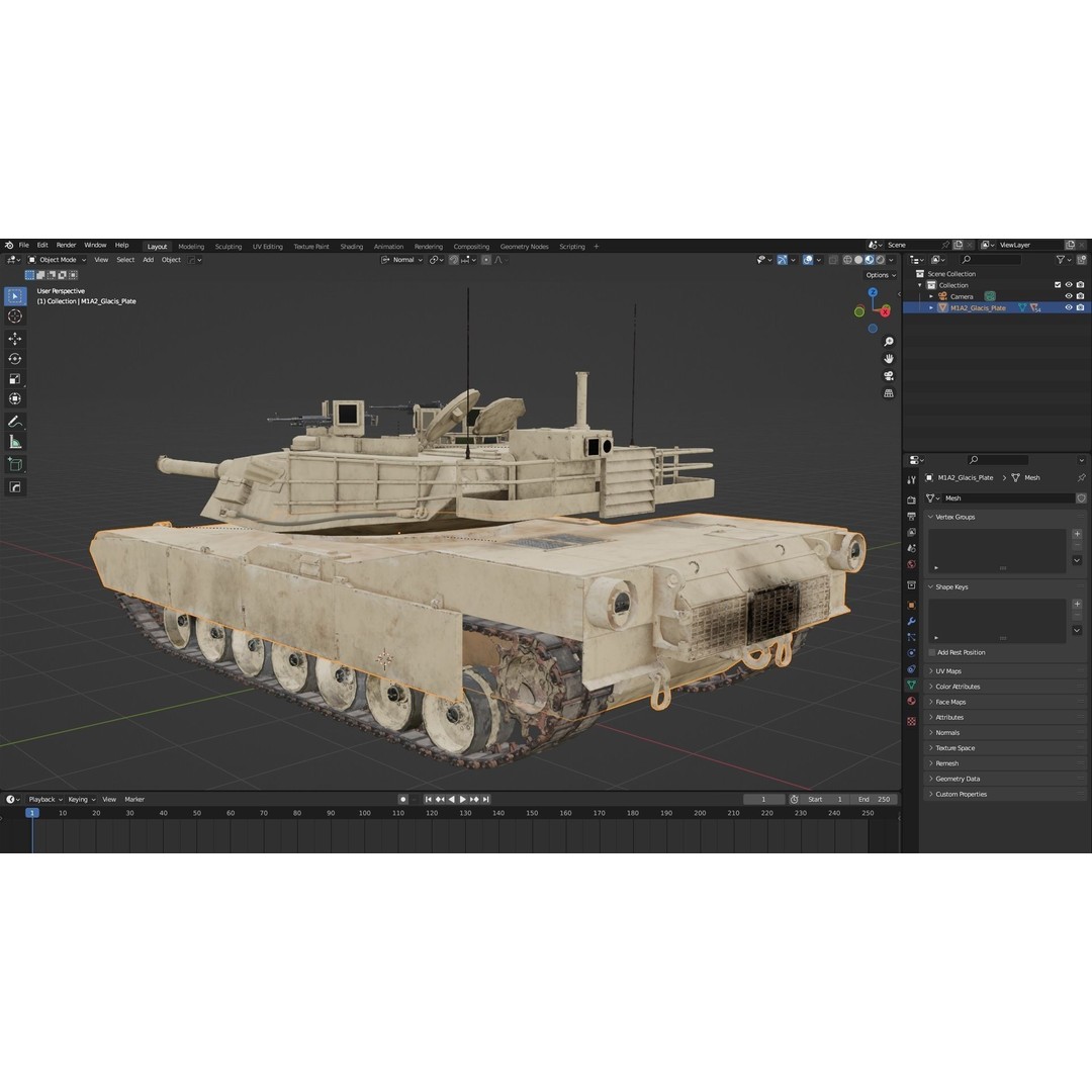 M1A2 Abrams 3D Model – Rigged Military Tank with PBR Textures - View 31