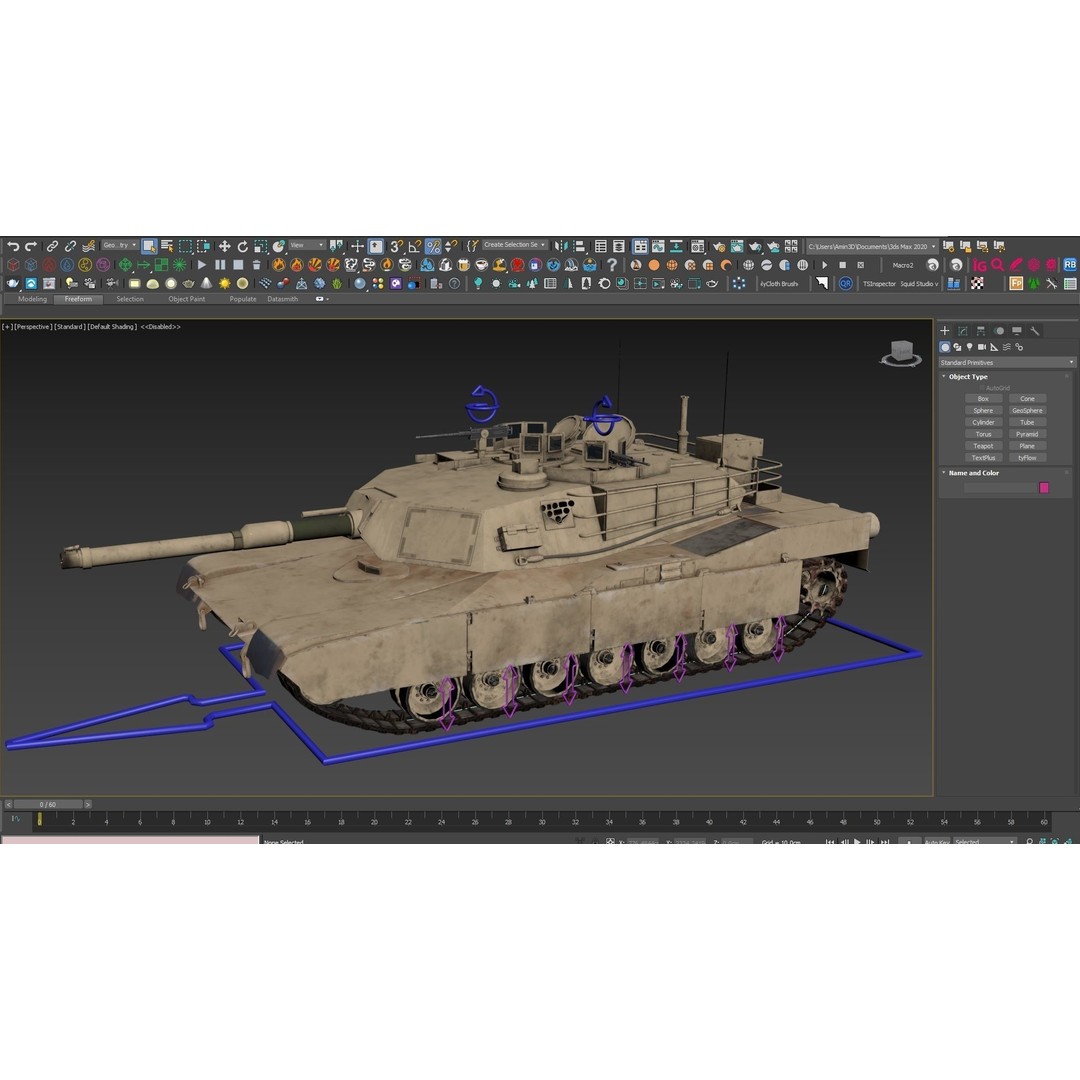 M1A2 Abrams 3D Model – Rigged Military Tank with PBR Textures - View 32