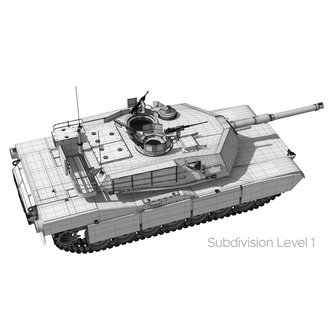 M1A2 Abrams 3D Model – Rigged Military Tank with PBR Textures - View 34