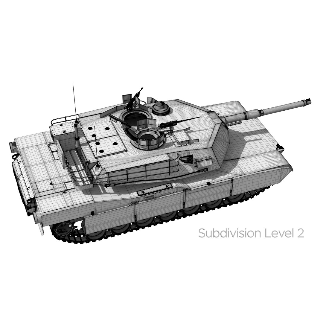 M1A2 Abrams 3D Model – Rigged Military Tank with PBR Textures - View 35