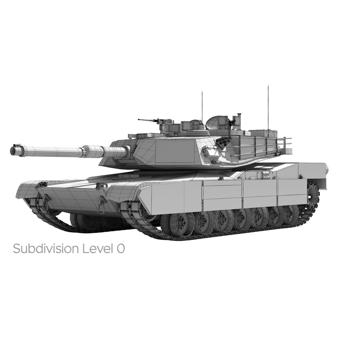 M1A2 Abrams 3D Model – Rigged Military Tank with PBR Textures - View 36