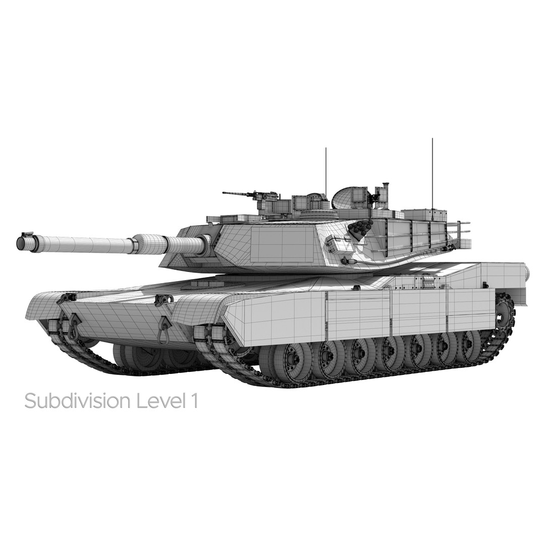 M1A2 Abrams 3D Model – Rigged Military Tank with PBR Textures - View 37