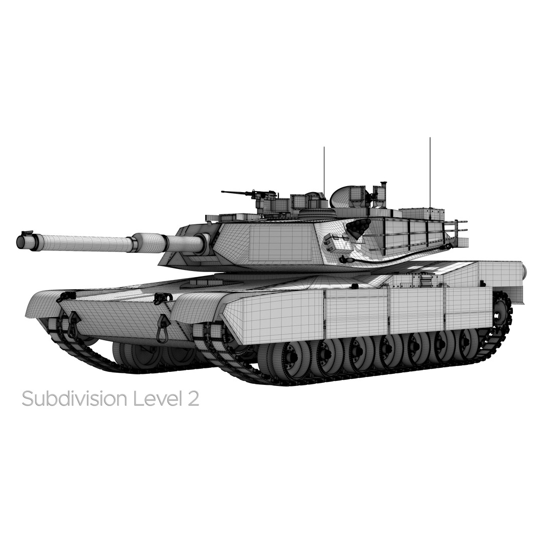 M1A2 Abrams 3D Model – Rigged Military Tank with PBR Textures - View 38