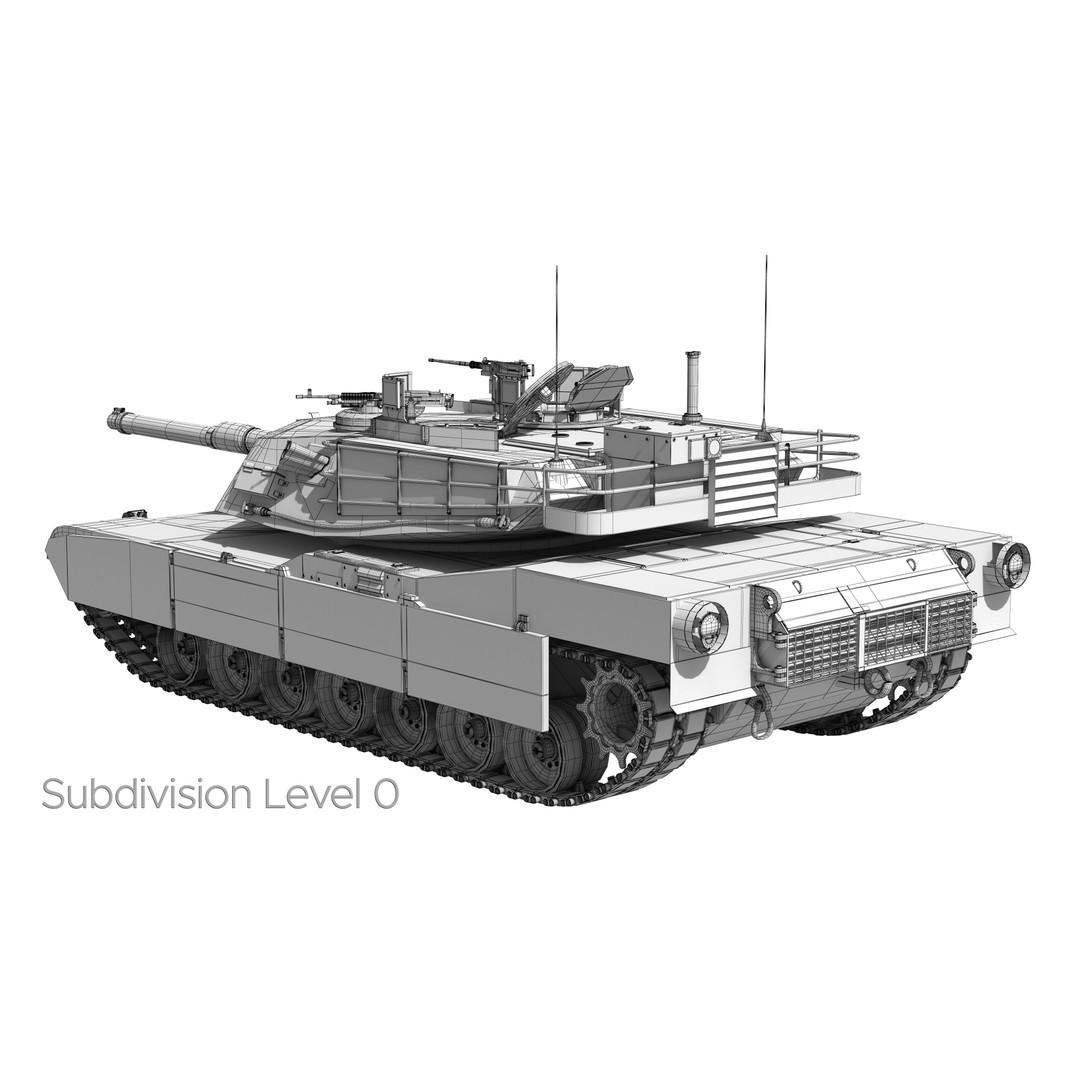 M1A2 Abrams 3D Model – Rigged Military Tank with PBR Textures - View 39
