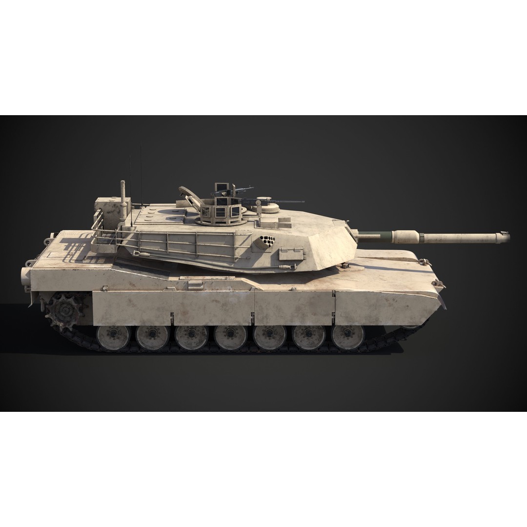 M1A2 Abrams 3D Model – Rigged Military Tank with PBR Textures - View 4