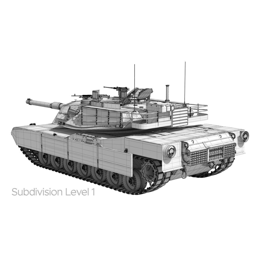 M1A2 Abrams 3D Model – Rigged Military Tank with PBR Textures - View 40