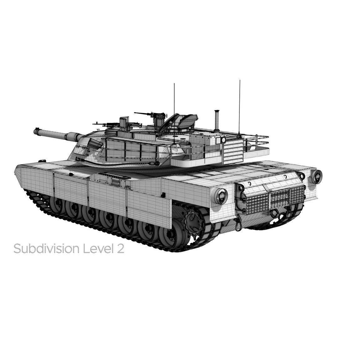 M1A2 Abrams 3D Model – Rigged Military Tank with PBR Textures - View 41