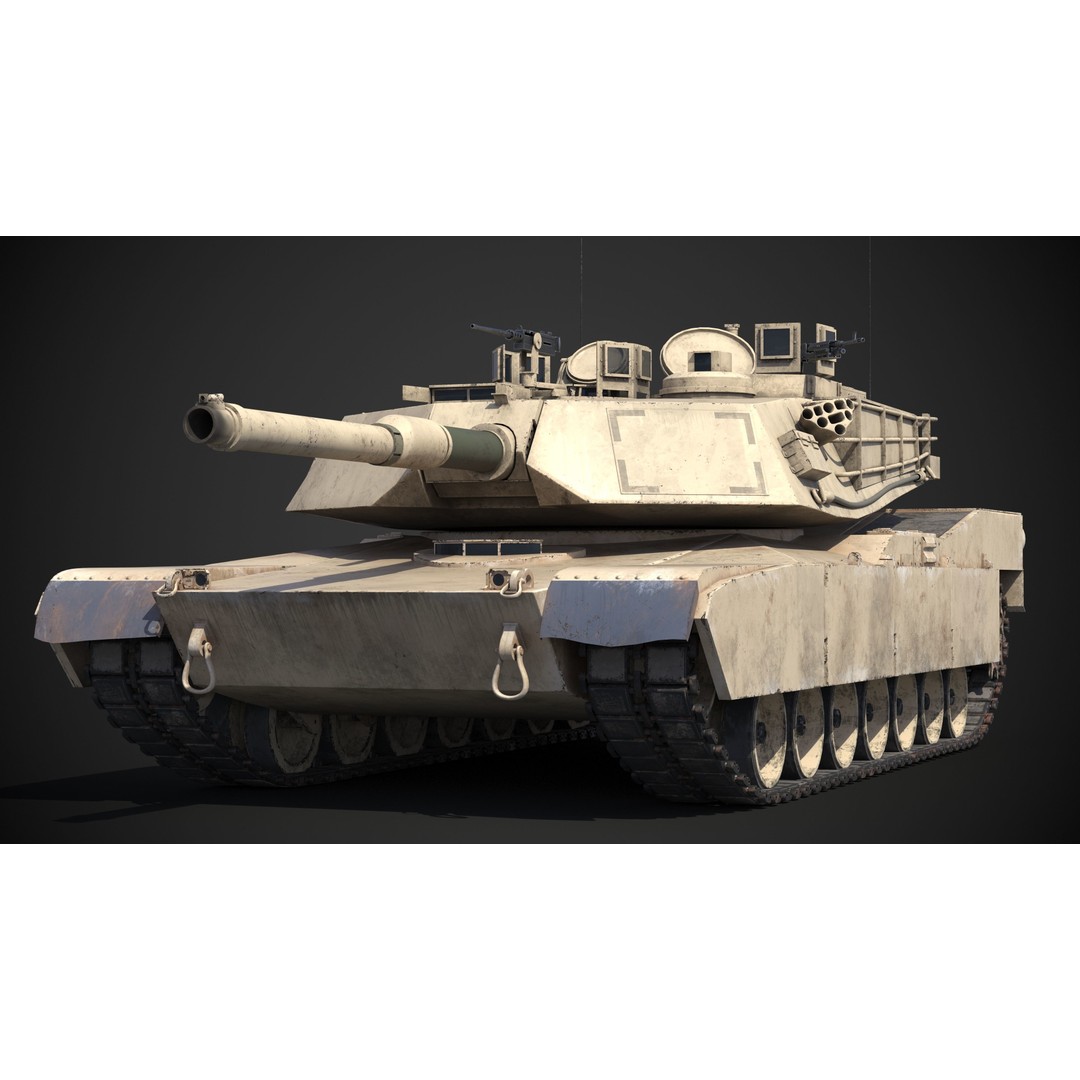 M1A2 Abrams 3D Model – Rigged Military Tank with PBR Textures - View 5