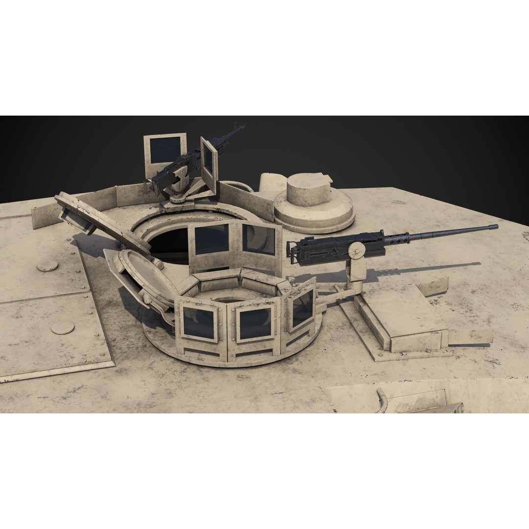 M1A2 Abrams 3D Model – Rigged Military Tank with PBR Textures - View 6