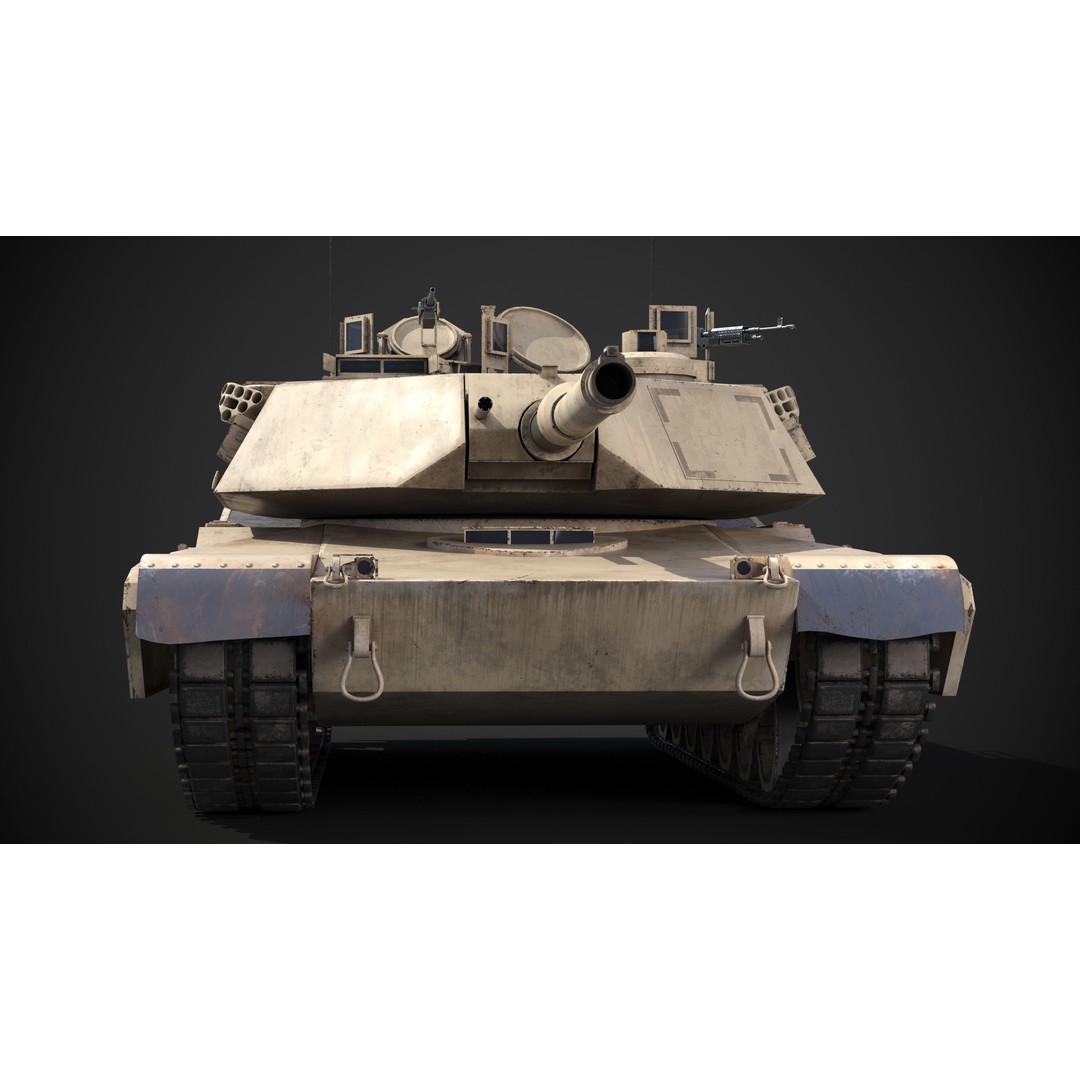 M1A2 Abrams 3D Model – Rigged Military Tank with PBR Textures - View 7