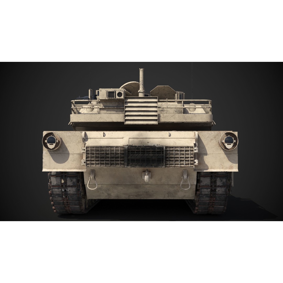 M1A2 Abrams 3D Model – Rigged Military Tank with PBR Textures - View 8