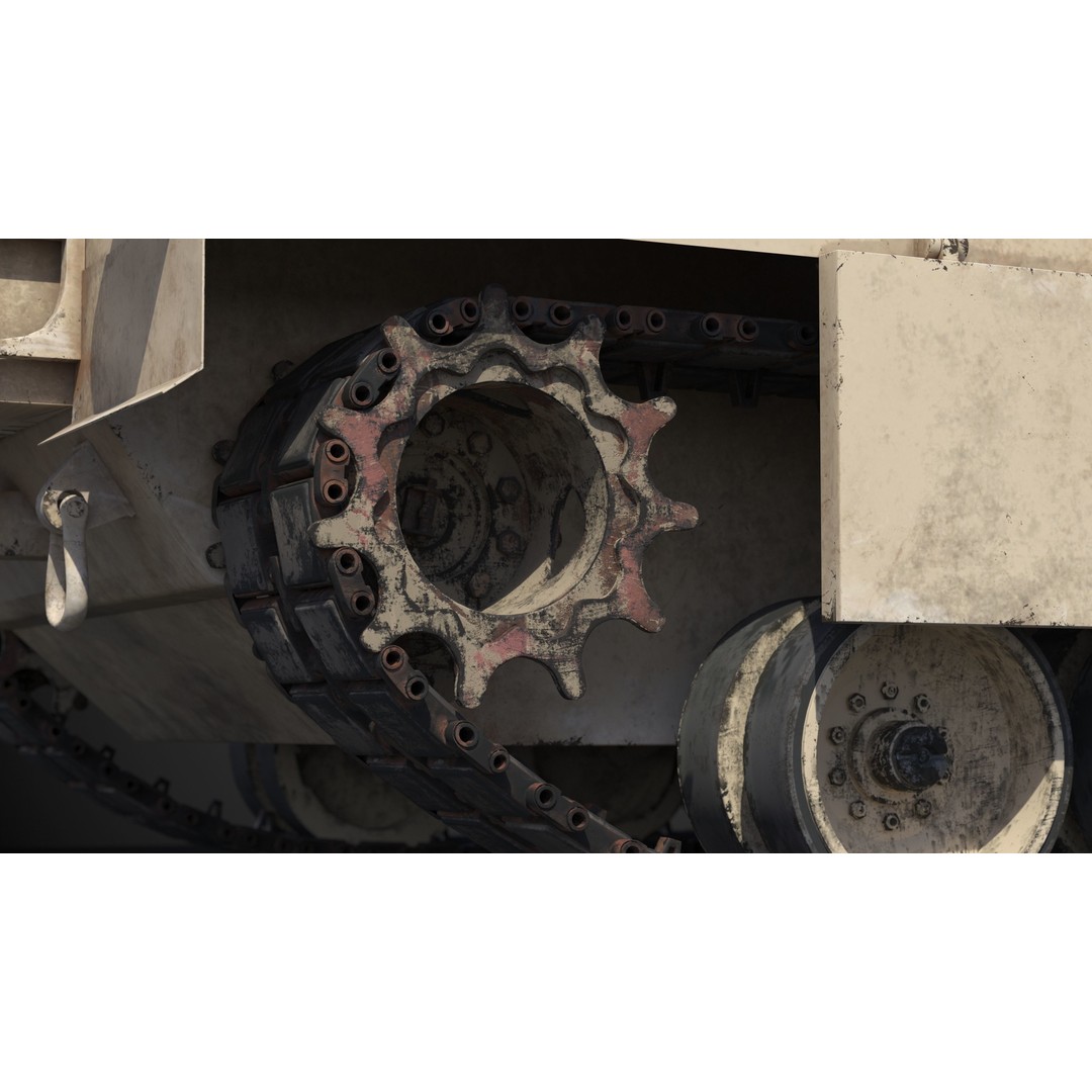 M1A2 Abrams 3D Model – Rigged Military Tank with PBR Textures - View 9