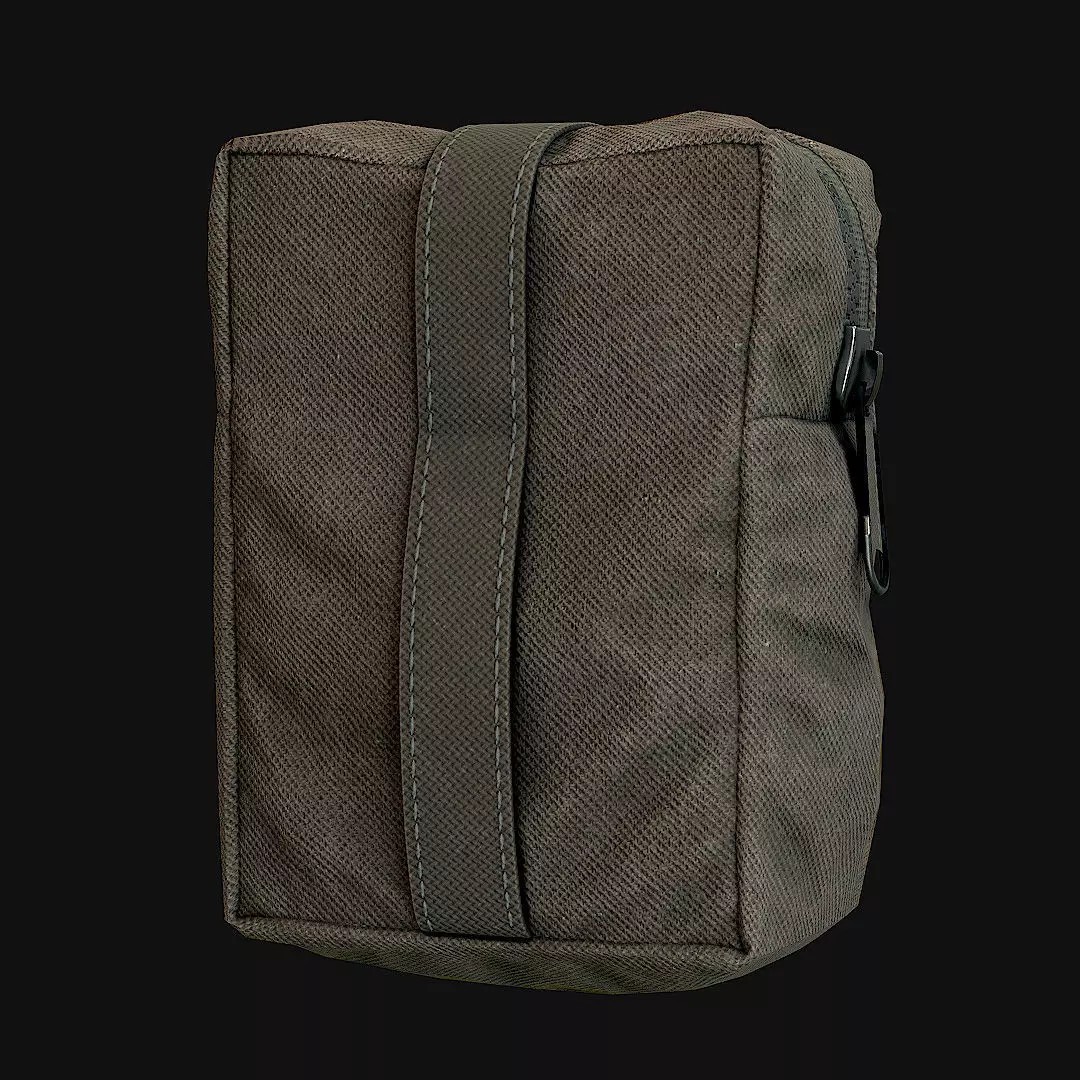 Pouches 3D Model – Low Poly Game Asset, FBX, PBR Textures - View 10