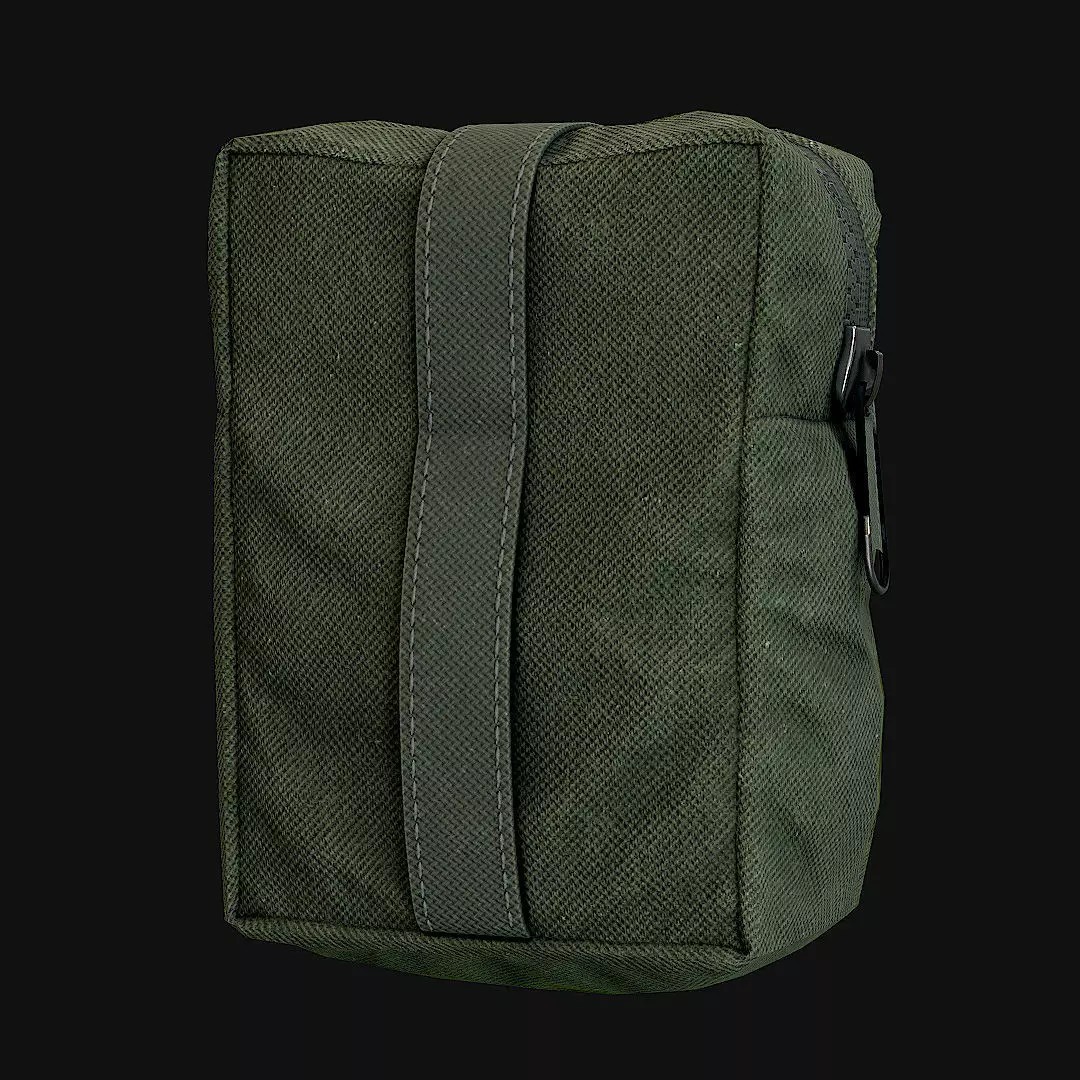 Pouches 3D Model – Low Poly Game Asset, FBX, PBR Textures - View 11