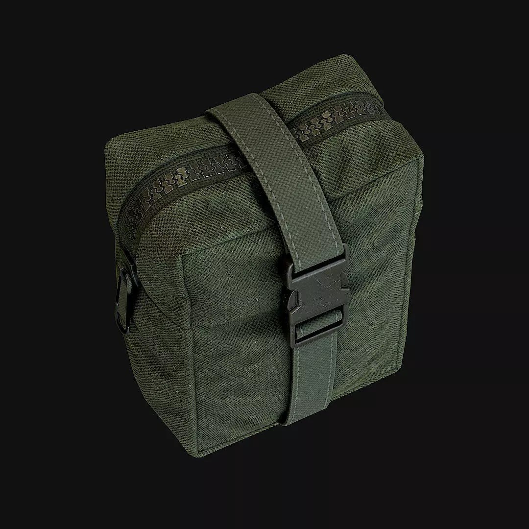 Pouches 3D Model – Low Poly Game Asset, FBX, PBR Textures - View 12
