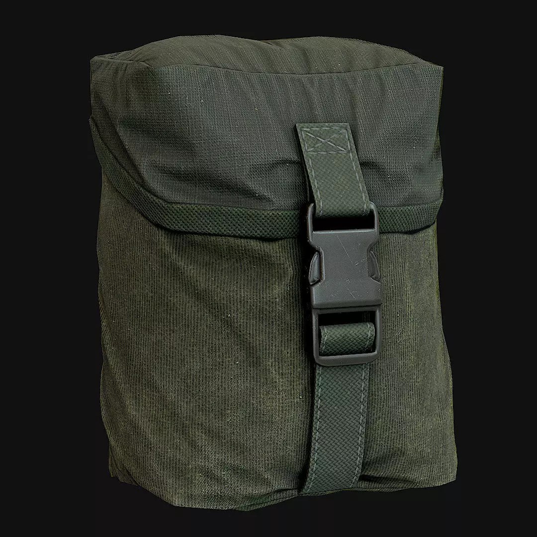 Pouches 3D Model – Low Poly Game Asset, FBX, PBR Textures - View 14