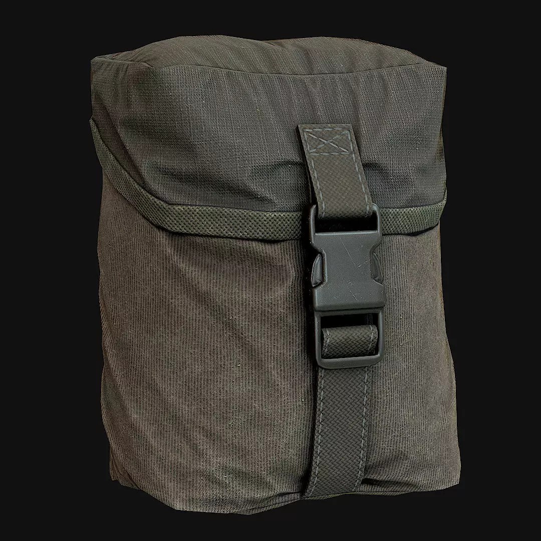Pouches 3D Model – Low Poly Game Asset, FBX, PBR Textures - View 15