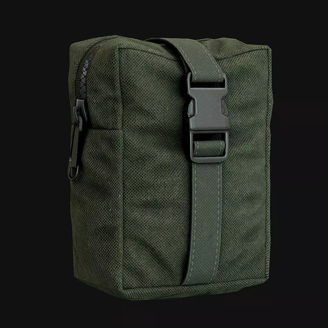 Pouches 3D Model – Low Poly Game Asset, FBX, PBR Textures - View 8