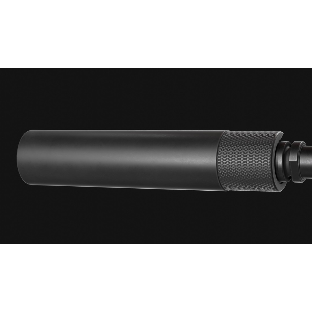 Gemtech HALO Suppressor 3D Model – Low Poly Game Asset, FBX, OBJ