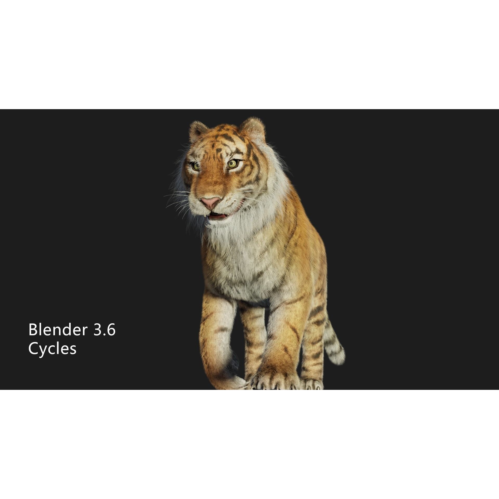 Rigged Tiger - Low-Poly Game-Ready 3D Model - View 3