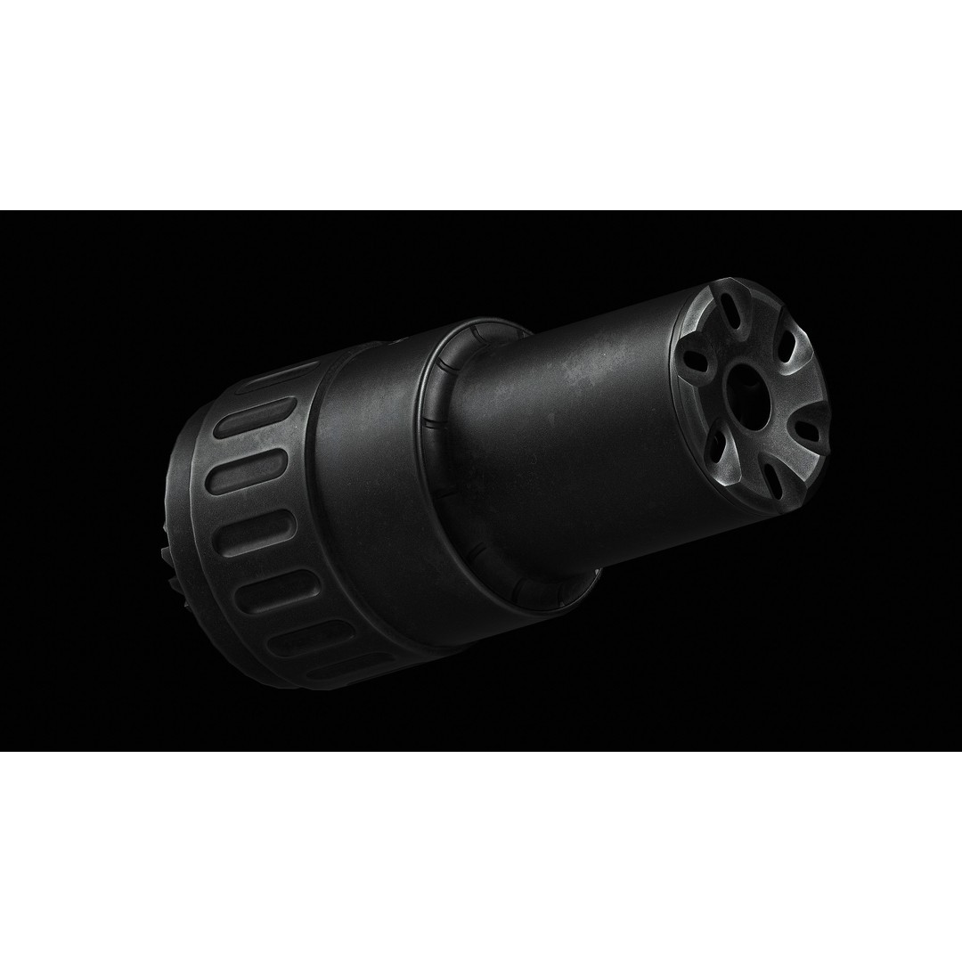 Delta-Tek MPI KP-9 3D Model – Low Poly Game-Ready Flash Hider, FBX, OBJ - View 4