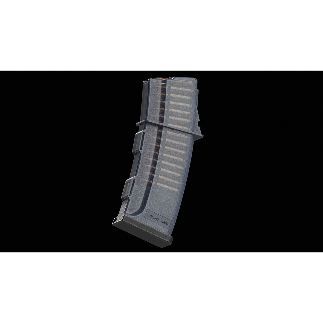 CZ Translucent 223 5x56 Magazine 3D Model – Low Poly Game Asset, FBX - View 4