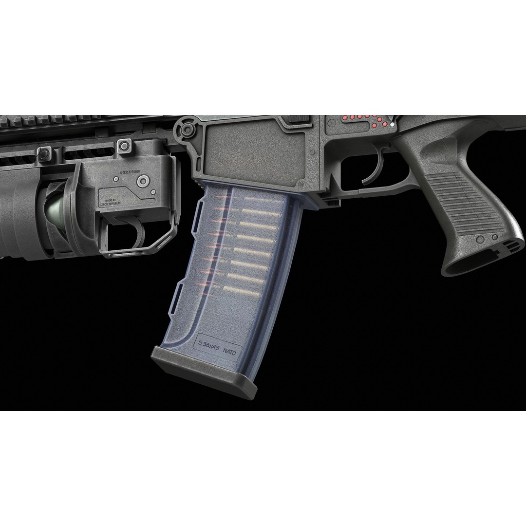 CZ Translucent 223 5x56 Magazine 3D Model – Low Poly Game Asset, FBX - View 6