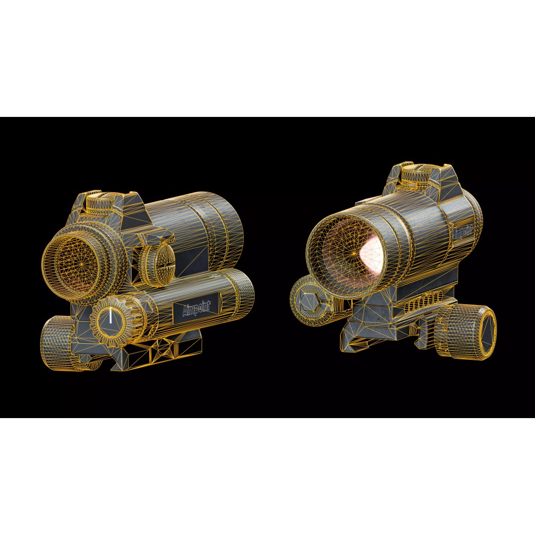Aimpoint Comp M4 3D Model – Low Poly Game-Ready Scope, FBX