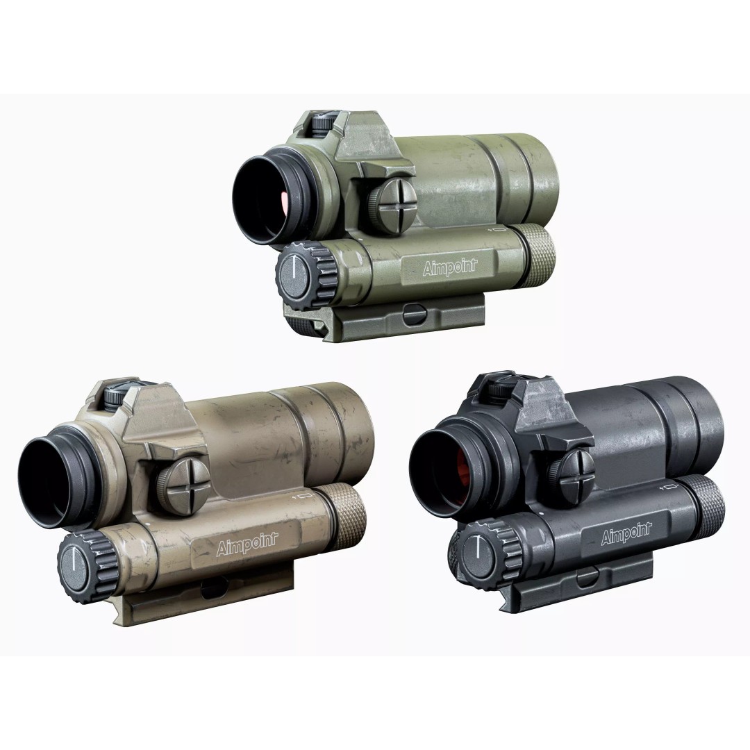 Aimpoint Comp M4 3D Model – Low Poly Game-Ready Scope, FBX - View 2