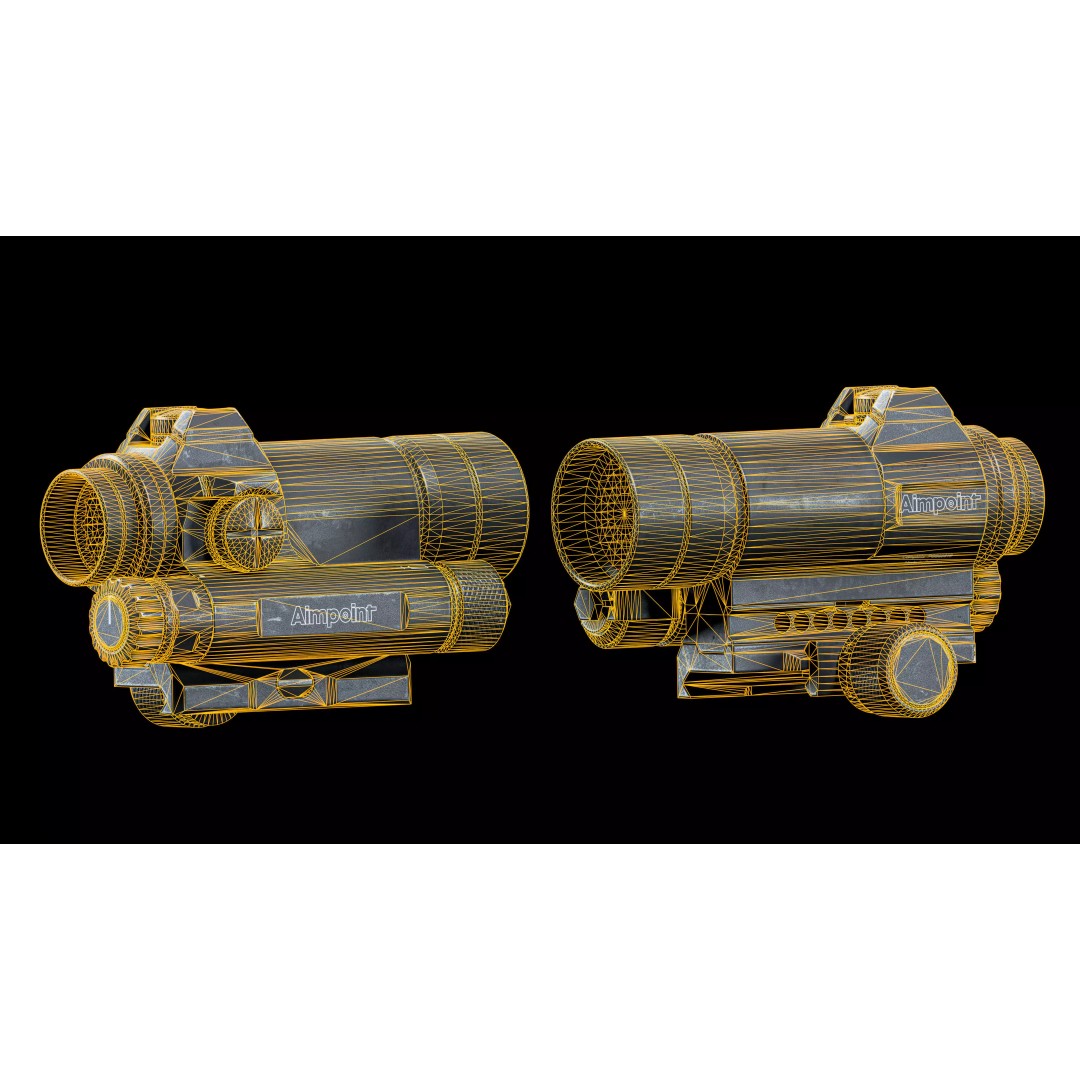 Aimpoint Comp M4 3D Model – Low Poly Game-Ready Scope, FBX - View 20