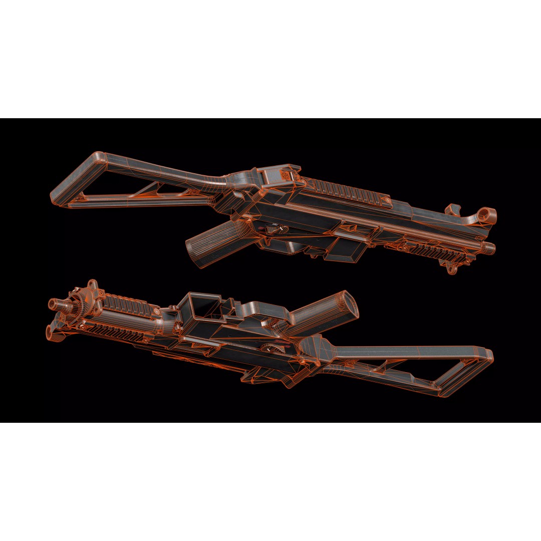 HK UMP 45 3D Model – Low Poly Game-Ready Submachine Gun, FBX, OBJ