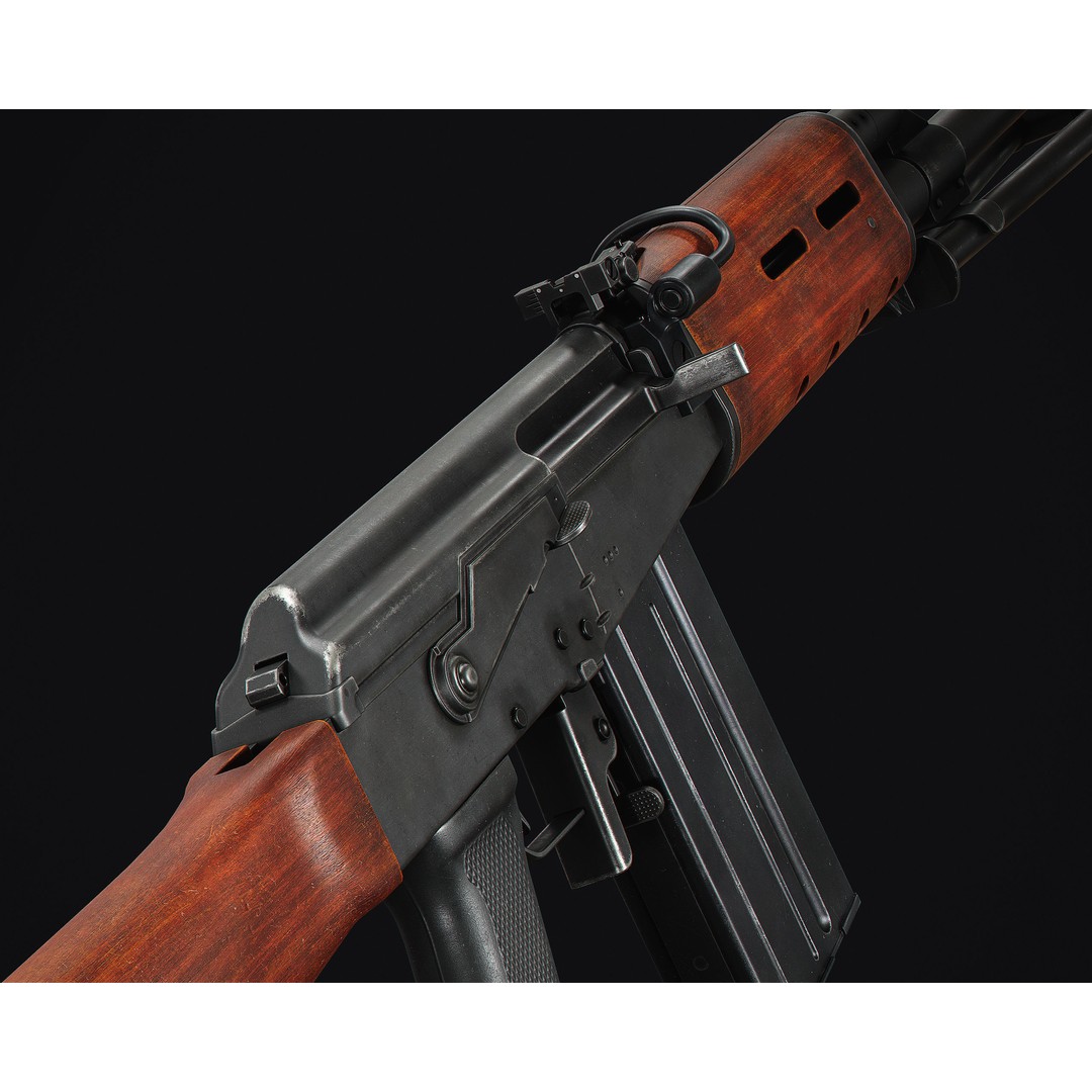 Valmet M78 3D Model – Low Poly Military Rifle, FBX, Game Ready - View 3