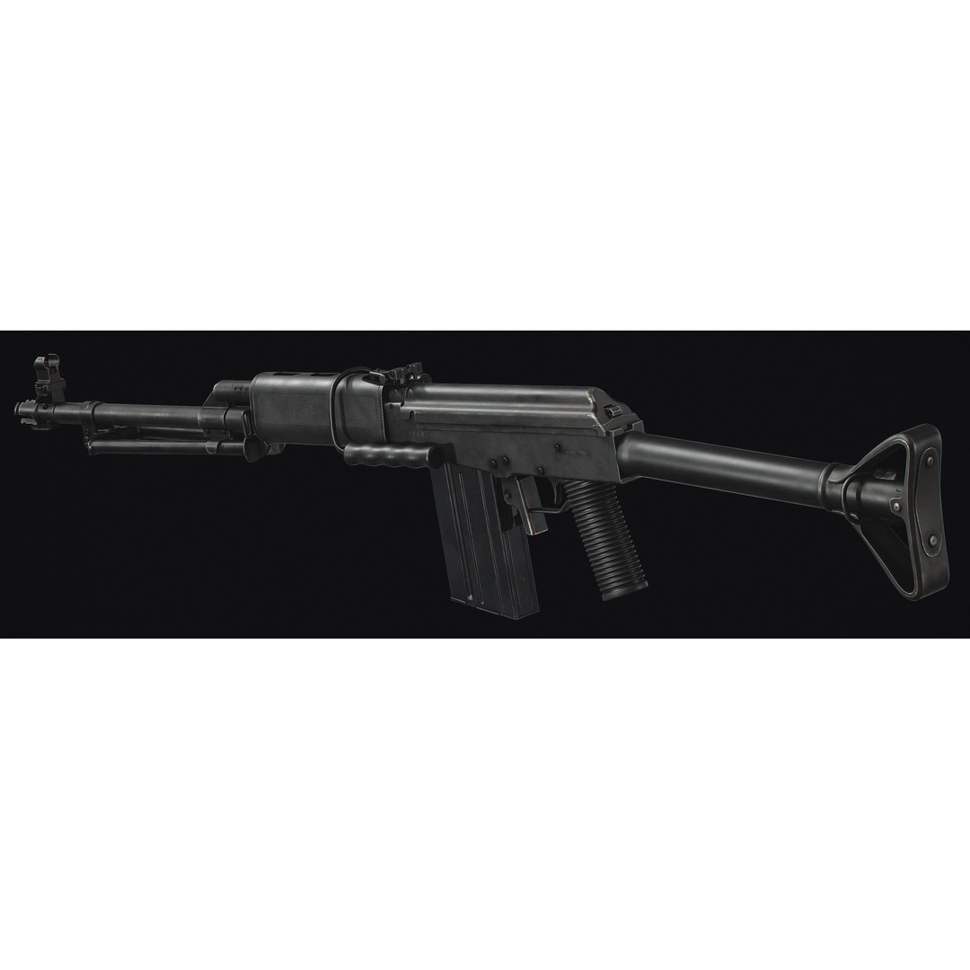 Valmet M78 3D Model – Low Poly Military Rifle, FBX, Game Ready - View 6