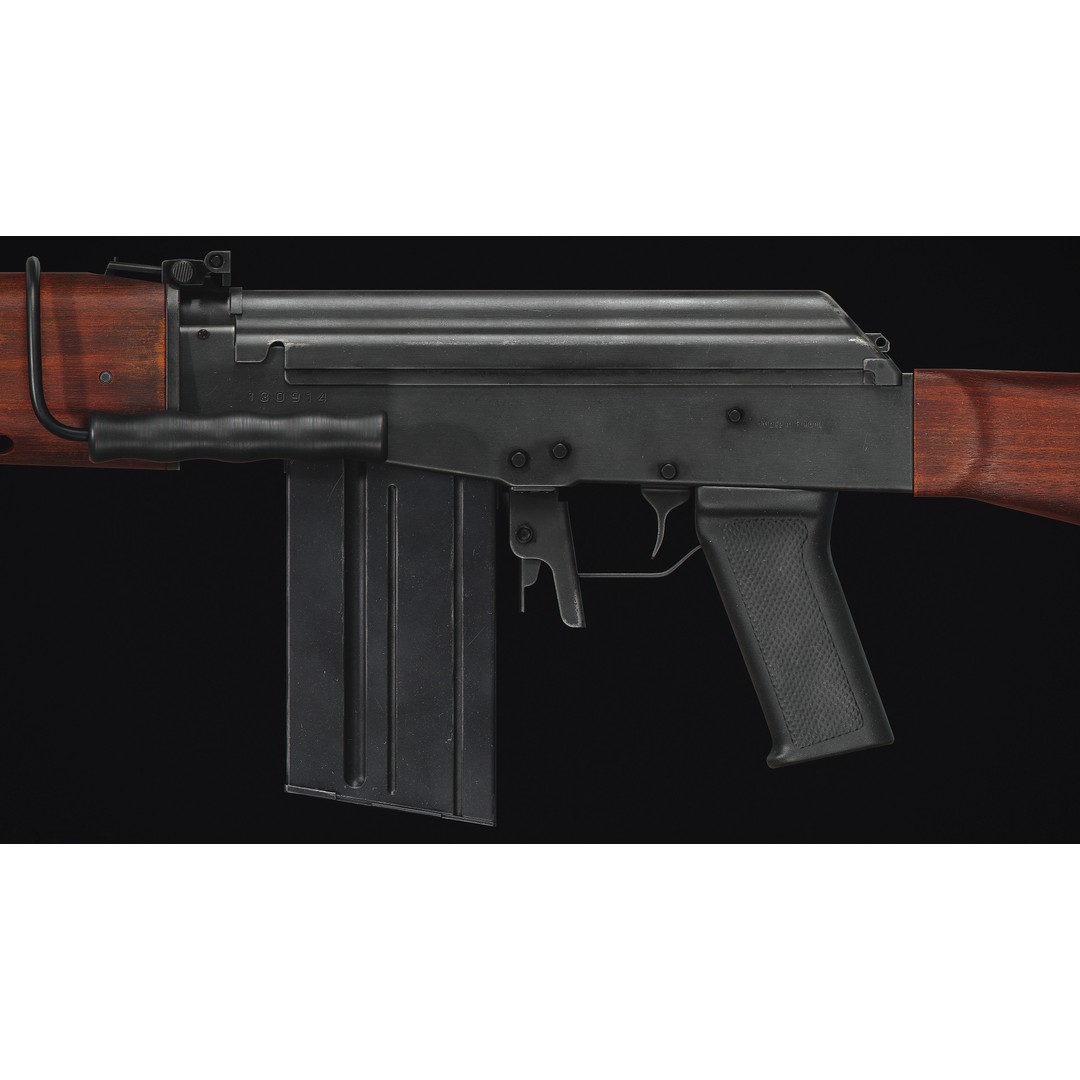 Valmet M78 3D Model – Low Poly Military Rifle, FBX, Game Ready - View 8