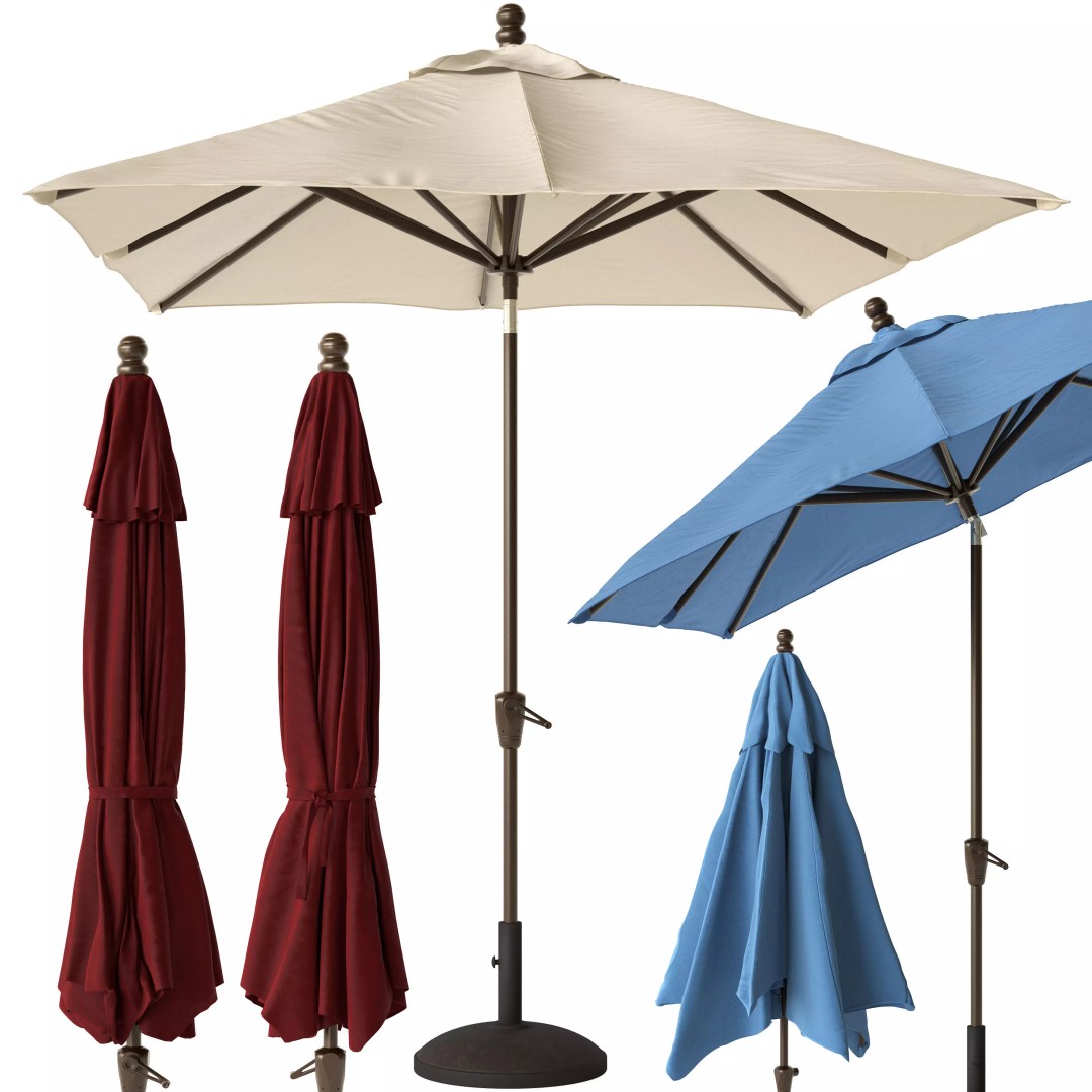 Rectangular Patio Umbrella 3D Model – Outdoor Furniture, PBR Textures, FBX - View 2